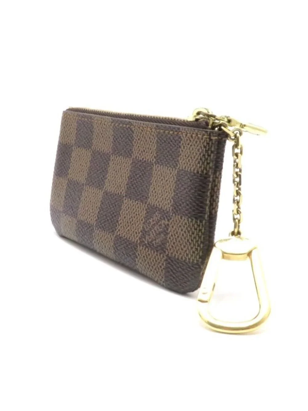 Louis Vuitton Pochette Cles Damier Coin Purse Monogram Canvas Brown